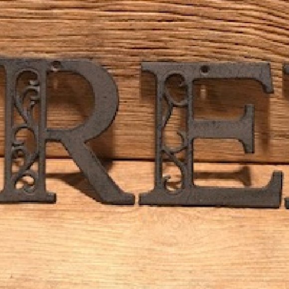 Cast Iron Letter "U" 4 5/8"tall Ornate Raw Cast Iron Ready for Paint 0184-0557-U - Picture 12 of 16